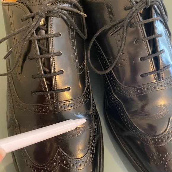 JOHNSTON & MURPHY Black Wingtip Oxford Shoes 11.5